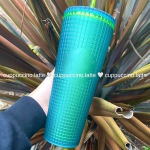⚡️NEW💚Starbucks 2022 ‘Mountain Dew’ Neon Green Yellow Grid Venti Tumbler Cup